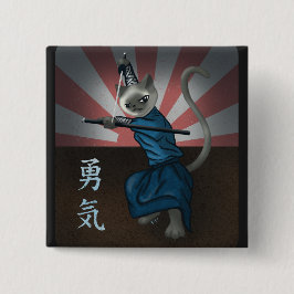 Warrior Kitten Button