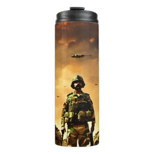 Warrior March – Militärische Stärke & Ehrengrafik- Thermosbecher