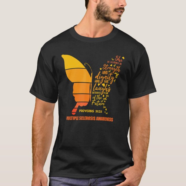 Warrior Multiple Sklerosis Awareness Orange T-Shirt (Vorderseite)