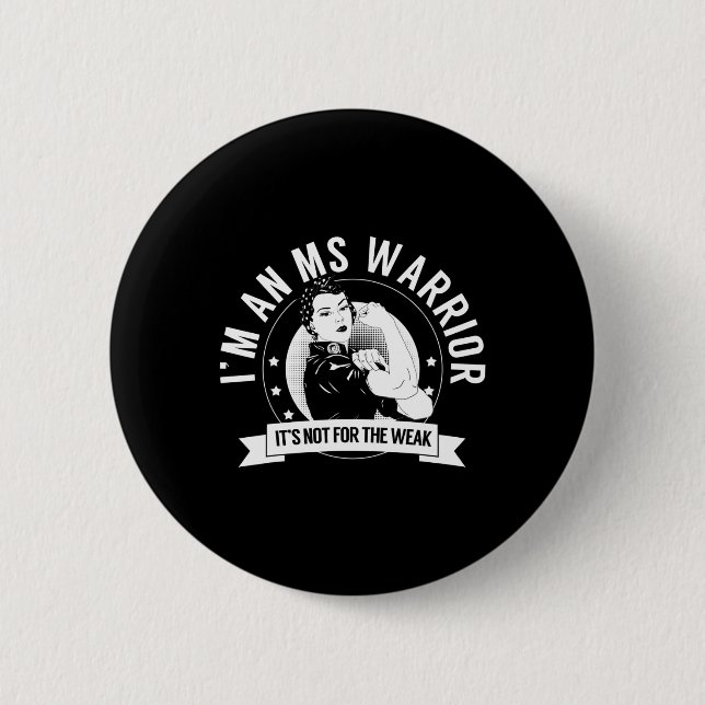 Warrior Nftw Multiple Sklerose Bewusstsein Frau Wa Button (Vorderseite)