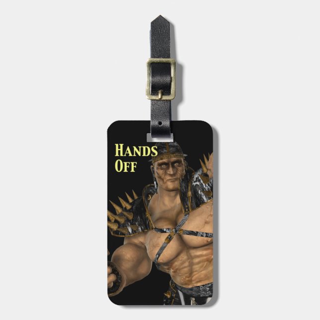 Warrior Ogre sagt Hands Off Easy ID Personalisiert Gepäckanhänger (Vorderseite vertikal)