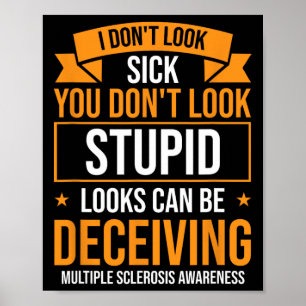 Warrior Orange Ribbon Multiple Sklerose Bewusstsei Poster