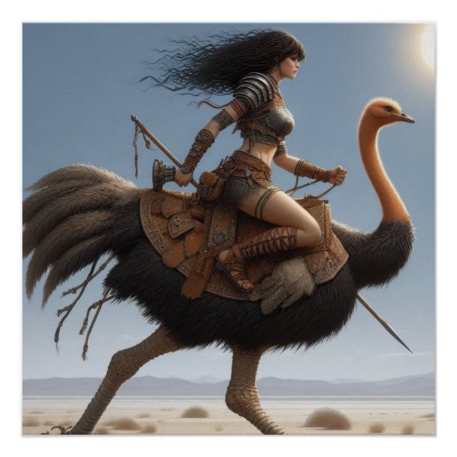 Warrior Ostrich Poster (Vorderseite)