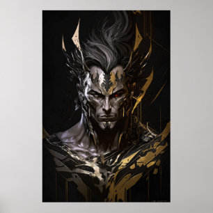 Warrior Portrait Fantasy Malerei Wilder Geist Poster