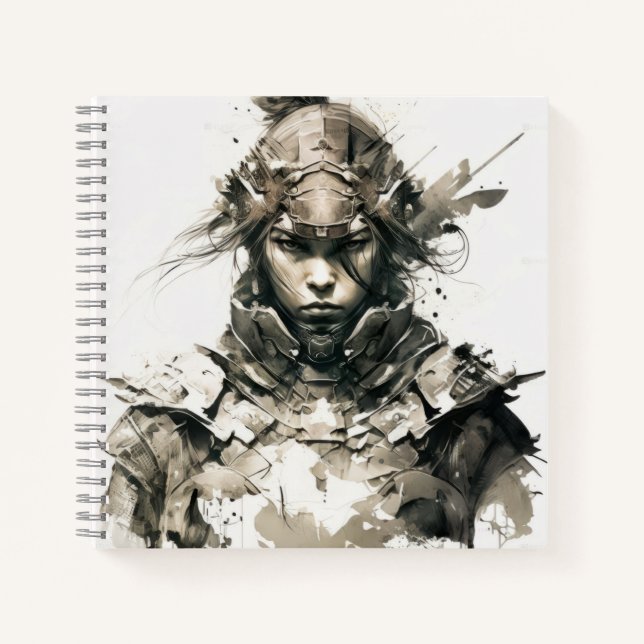 Warrior Portrait Malerei Historisches Abenteuer Notizbuch (Vorderseite)