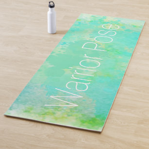 Warrior Pose Pose Wasserfarbe Abstrakt Yogamatte