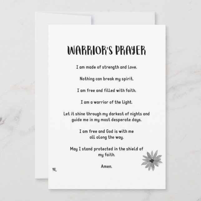WARRIOR PRAYER FEIERTAGSKARTE (Vorderseite)