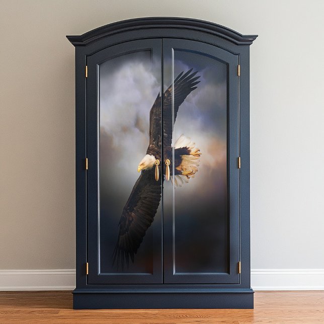 Warrior Queen Flying Bald Eagle Dekoupage Seidenpapier (Von Creator hochgeladen)