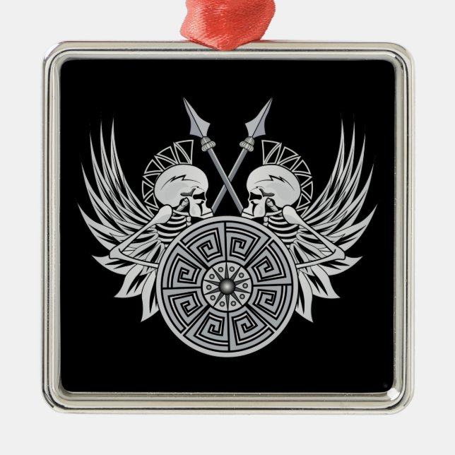 Warrior Skulls Ornament Aus Metall (Vorne)