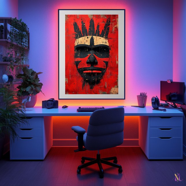 Warrior Spirit Mask - Indigene Stammes-Power Poster (Von Creator hochgeladen)