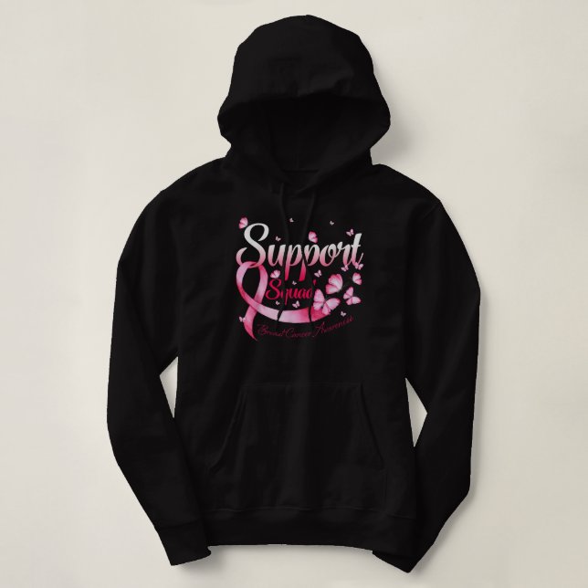 Warrior Support Squad Butterfly Breast Cancer Awar Hoodie (Design vorne)
