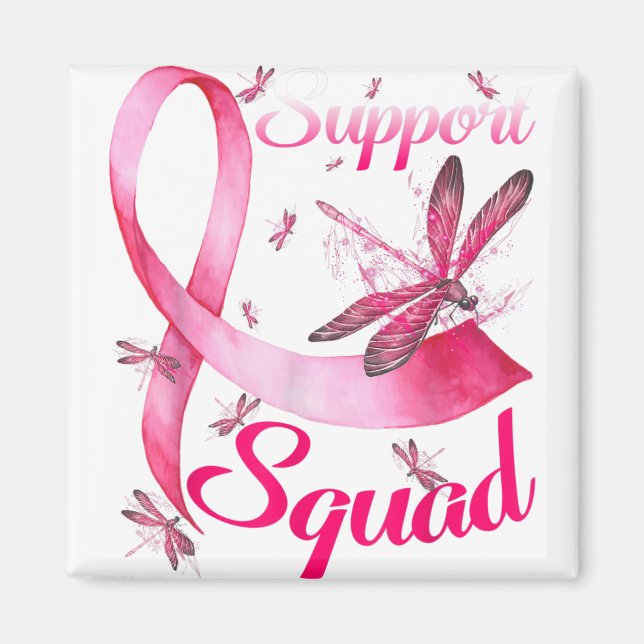 Warrior Support Squad Dragonfly Brustkrebs-Bewusst Magnet (Vorne)