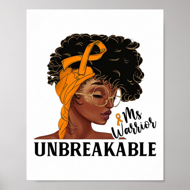 Warrior Unbreakable Black Woman Crps Awareness Poster (Vorne)