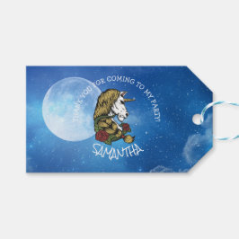 Warrior Unicorn Party blauer Mond Geschenkanhänger
