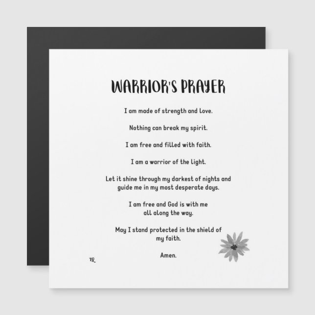 WARRIORS PRAYER MAGNET (Vorne/Hinten)