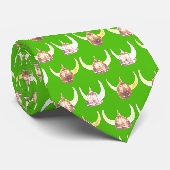 Warriors Vikings Helmet Mascot Football Necktie Krawatte (Gerollt)