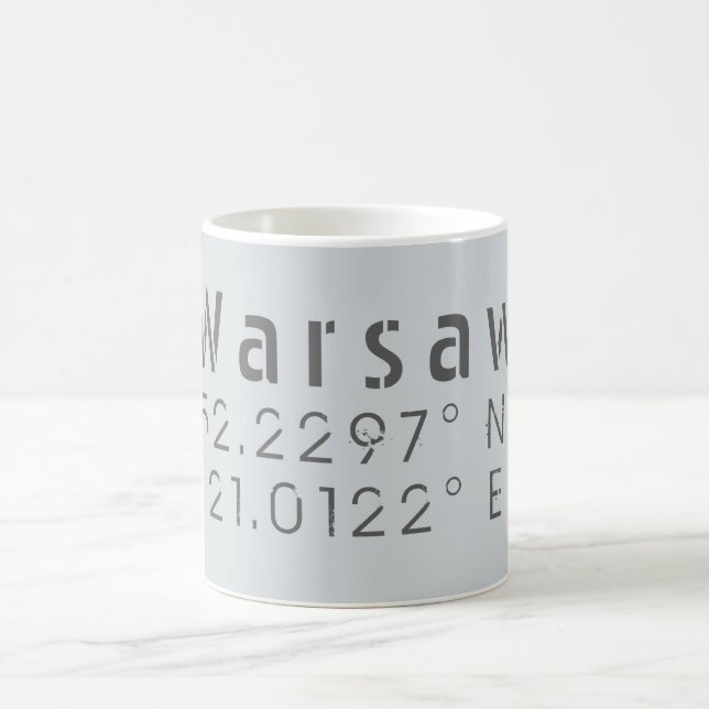 Warsaw Latitude Longitude Kaffeetasse (Mittel)
