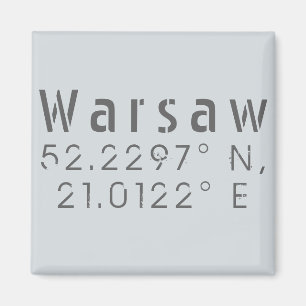 Warsaw Latitude Longitude Magnet
