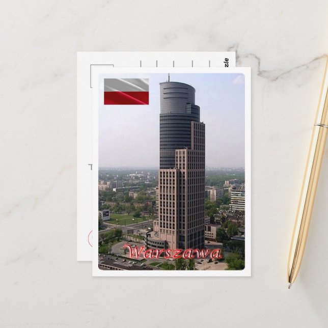 Warschau - Handelsturm - Polen - Postkarte (Vorderseite/Rückseite Beispiel)