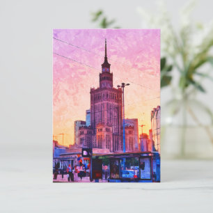 Warschau Polen Aquarellbilder Karte