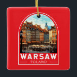 Warschau Polen Kunst Vintag Keramikornament<br><div class="desc">Warschauer Retrovektor-Reise-Design. Es ist eine faszinierende Mischung aus architektonischen Stilen,  von der charmanten Altstadt bis zum mächtigen Palast der Kultur und Wissenschaft.</div>