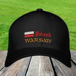 Warschau/Polen Mode / Polnische Flagge Bestickte Baseballkappe