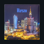 Warschau Polen Night Skyline Warsaw Spire Magnet<br><div class="desc">Warschau Polen Night Skyline Palast der Kultur und Wissenschaft Warschau Spire</div>