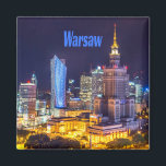 Warschau Polen Night Skyline Warsaw Spire Magnet<br><div class="desc">Warschau Polen Night Skyline Palast der Kultur und Wissenschaft Warschau Spire</div>