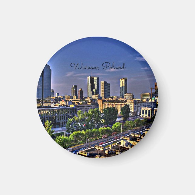 Warschau, Polen Stadtbild Magnet (Vorne)
