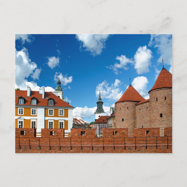 Warschau Polen Stadtmauern Postkarte (Vorderseite)