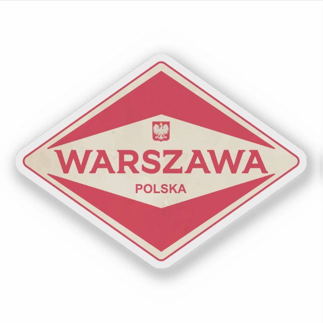 Warschau Polen Vintag Aufkleber (Vorderseite)