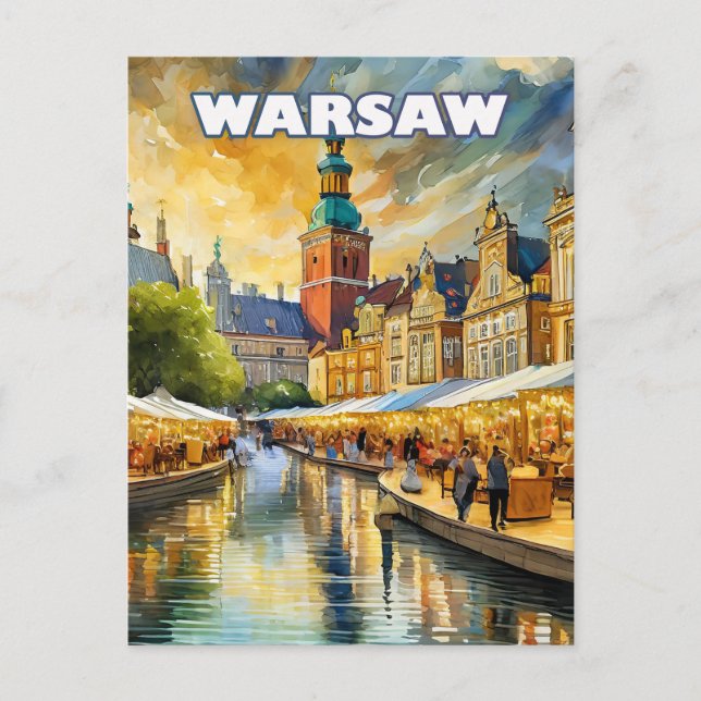 Warschau - Polens vibrierendes Herz Postkarte (Vorderseite)