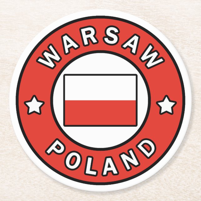 Warschau Runder Pappuntersetzer (Vorderseite)