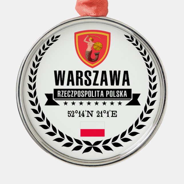Warschau Silbernes Ornament (Vorne)