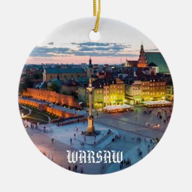 Warschau-Weihnachtsverzierung Keramikornament (Vorne)