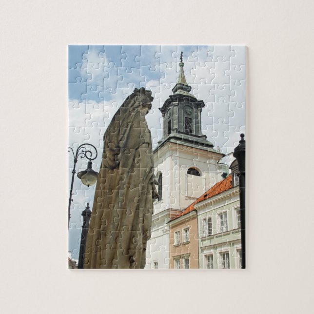 Warschauer Kirche und Statue, Polen (Vertikal)