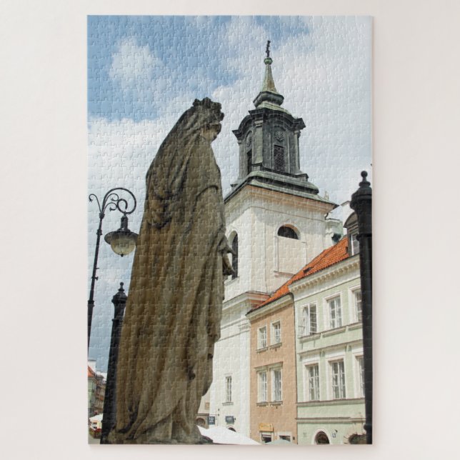 Warschauer Kirche und Statue, Polen 1014-pc (Vertikal)