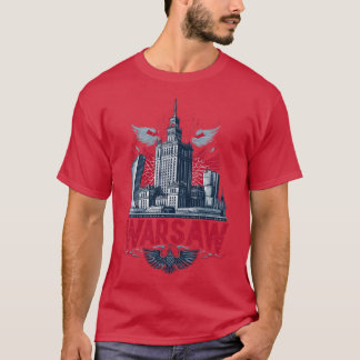 Warschauer Kulturpalast Adler Design Freund Famili T-Shirt