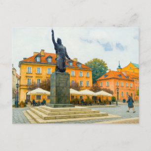 Warschauer Ölgemälde - Jan-Kilinski-Denkmal Feiertagspostkarte