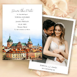 Warschauer Polen Hochzeit in Urlaubsort Save The Date