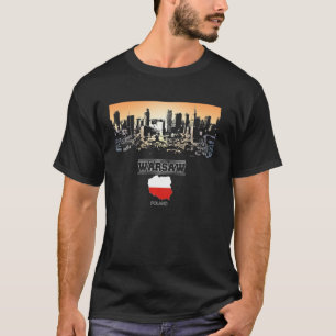 Warschauer Polen Skyline Vacation Souvenir Stadt T-Shirt