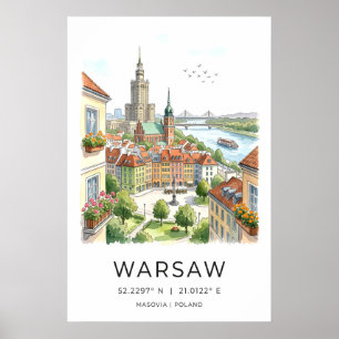 Warschauer Wandkunst-Druck Europäischer Stadtansic Poster