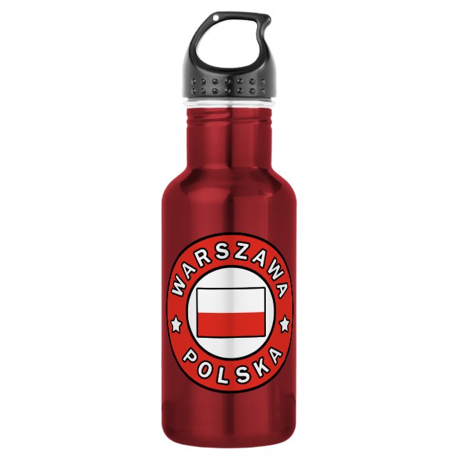 Warszawa Polska Edelstahlflasche (Vorderseite)