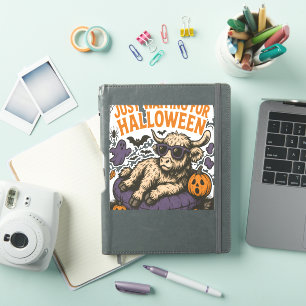 Wart für Halloween-Hochlandskuh Aufkleber