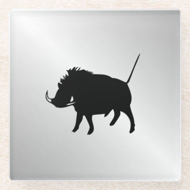 Wart Hog Silver Glasuntersetzer (Vorderseite)
