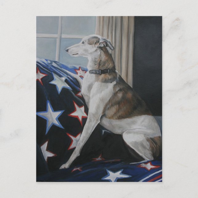 Wart Whippet Hund Postkarte (Vorderseite)