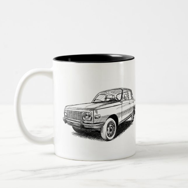 Wartburg 353 Eastern Bloc Car Zweifarbige Tasse (Links)