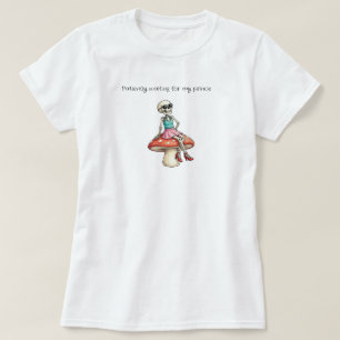 Warte auf meinen Prinzen-Skelett T-Shirt