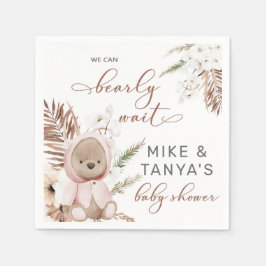 Warte Boho Bär Mädchen Duschservietten. Serviette