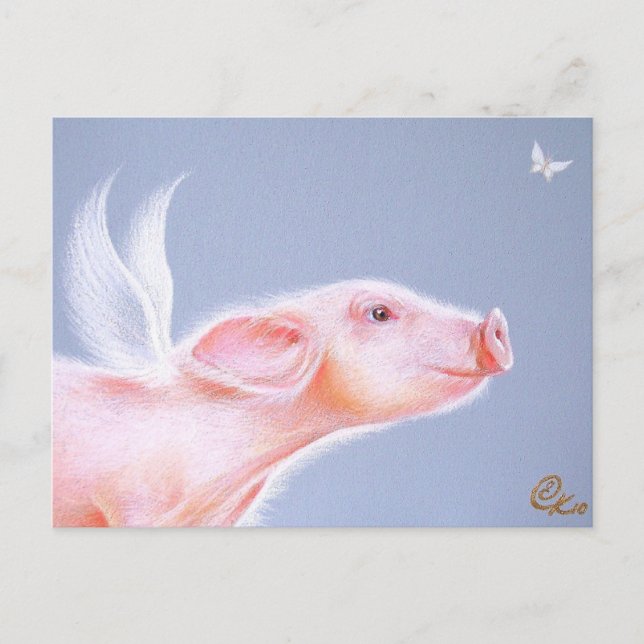 Warte einfach auf mich! postkarte (Vorderseite)